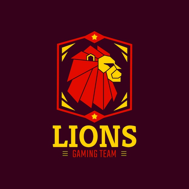 Vector gratuito plantilla de logotipo de esport león dibujado a mano