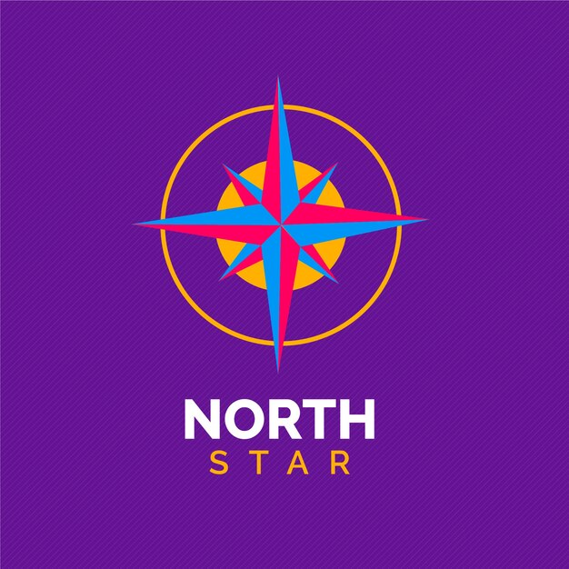 Plantilla de logotipo de estrella del norte degradado
