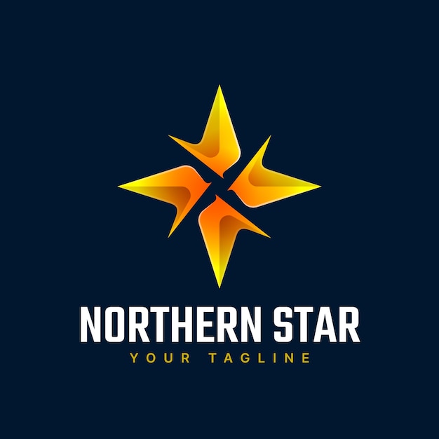 Plantilla de logotipo de estrella del norte degradado