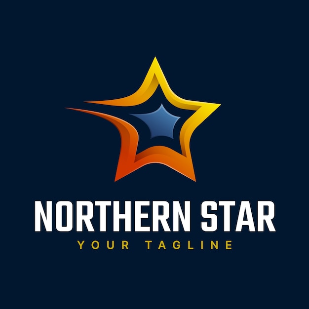 Vector gratuito plantilla de logotipo de estrella del norte degradado