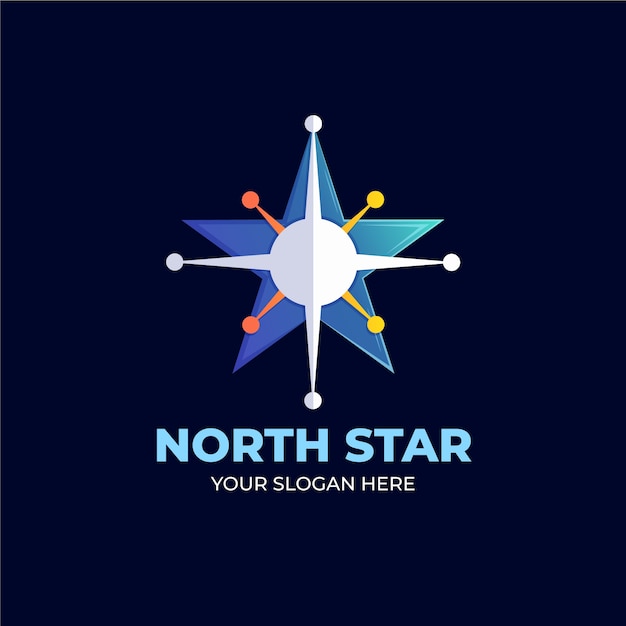 Vector gratuito plantilla de logotipo de estrella del norte degradado