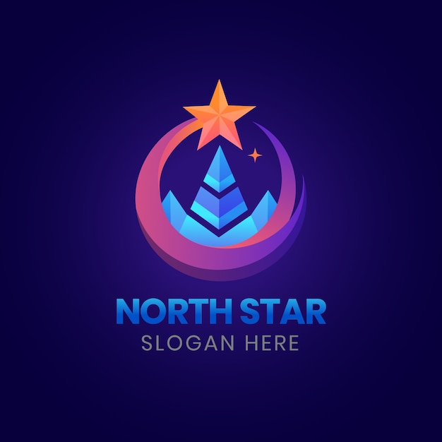 Vector gratuito plantilla de logotipo de estrella del norte degradado