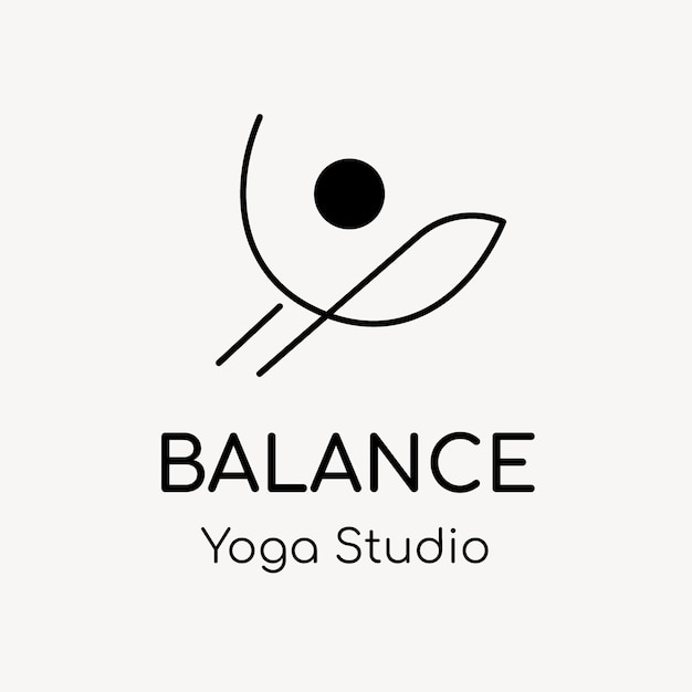 Plantilla de logotipo de estudio de yoga, vector de diseño de marca de negocios de salud y bienestar