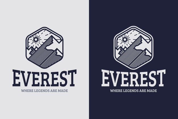 Plantilla de logotipo de everest de diseño plano