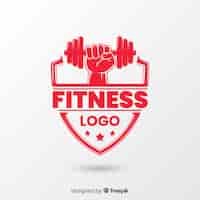 Vector gratuito plantilla de logotipo de fitness estilo plano