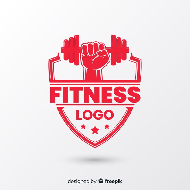 Plantilla de logotipo de fitness estilo plano
