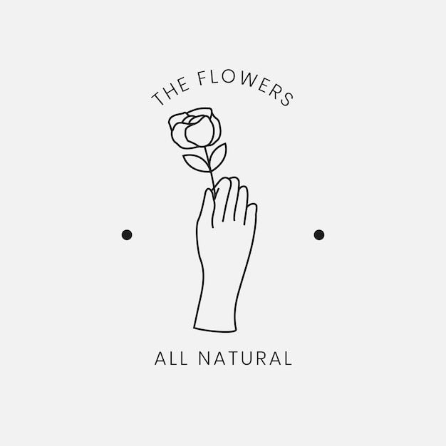 Plantilla de logotipo de flor estética, vector de diseño minimalista editable