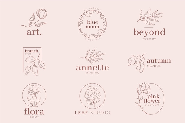 Plantilla de logotipo y fondo de color rosa pastel
