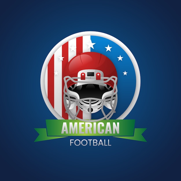 Plantilla de logotipo de fútbol americano degradado