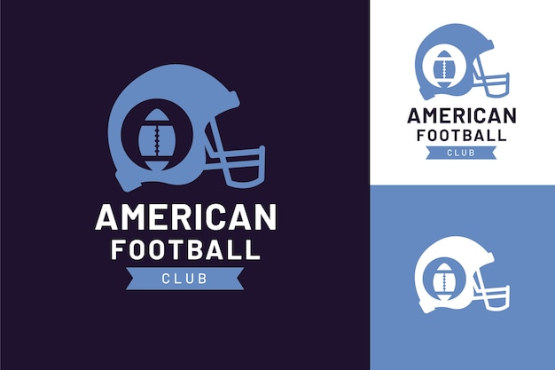 Plantilla de logotipo de fútbol americano de diseño plano