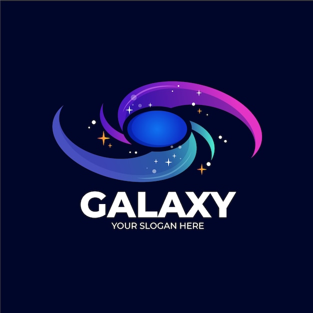 Plantilla de logotipo de galaxia degradado