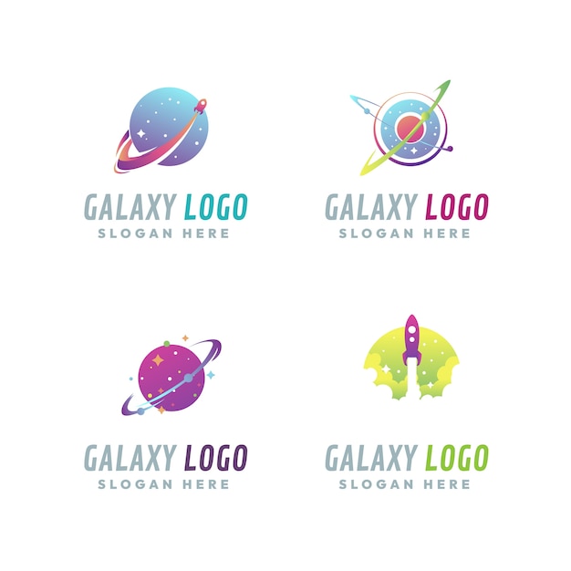 Vector gratuito plantilla de logotipo de galaxia degradado