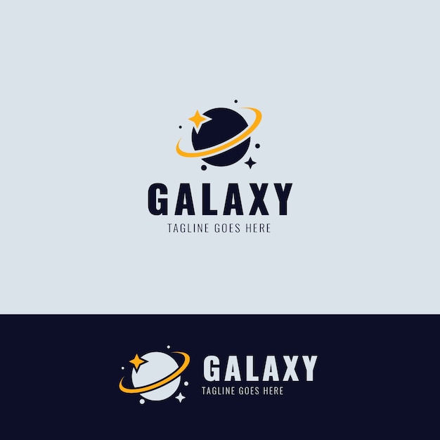 Plantilla de logotipo de galaxia de diseño plano