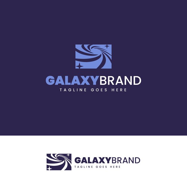 Plantilla de logotipo de galaxia de diseño plano