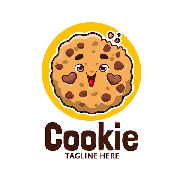 Plantilla de logotipo de galletas dibujadas a mano