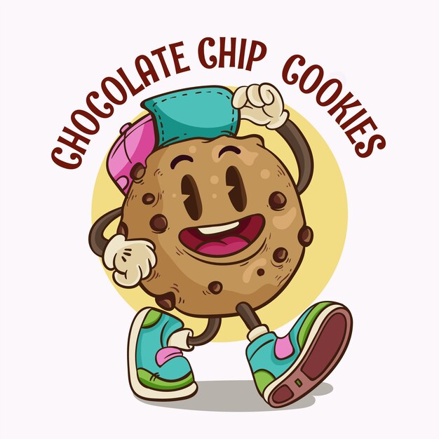 Plantilla de logotipo de galletas dibujadas a mano
