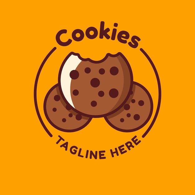 Vector gratuito plantilla de logotipo de galletas de diseño plano