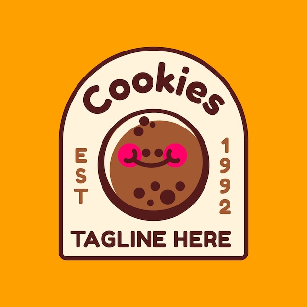 Plantilla de logotipo de galletas de diseño plano