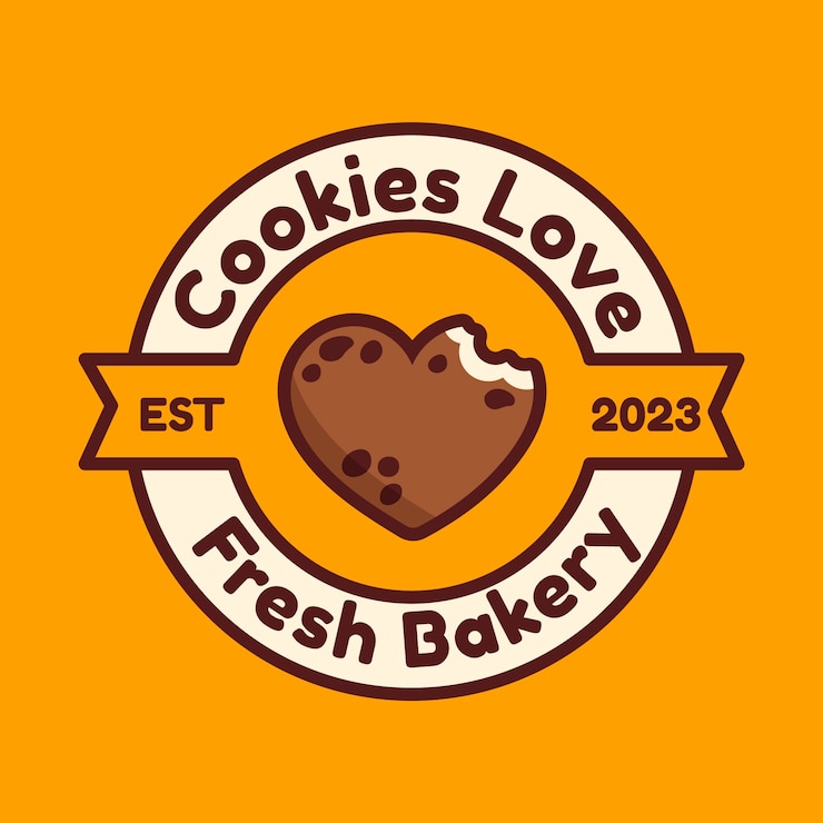 Vector gratuito plantilla de logotipo de galletas de diseño plano