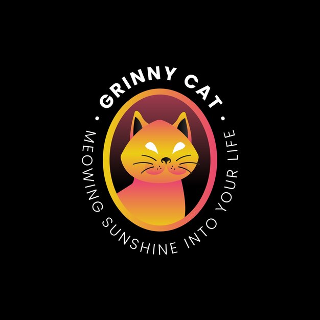 Plantilla de logotipo de gato degradado