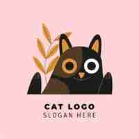 Vector gratuito plantilla de logotipo de gato dibujado a mano