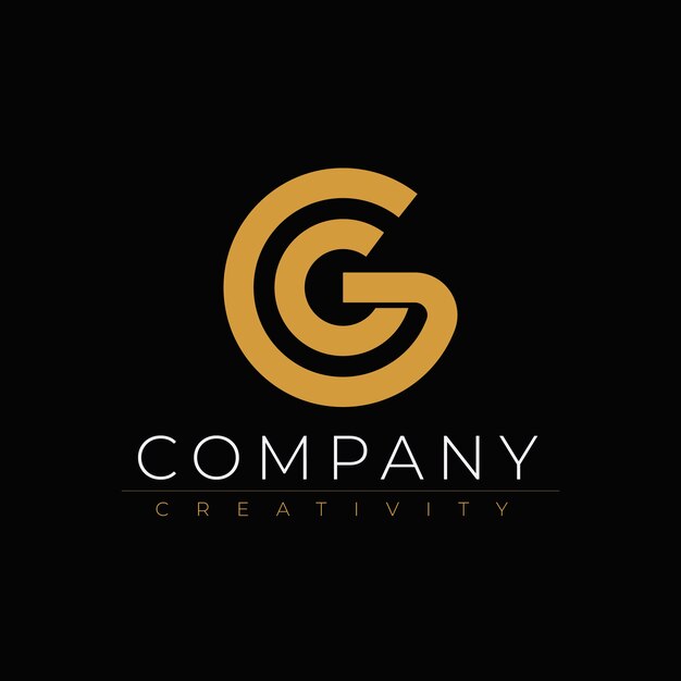 Plantilla de logotipo de gg de diseño plano