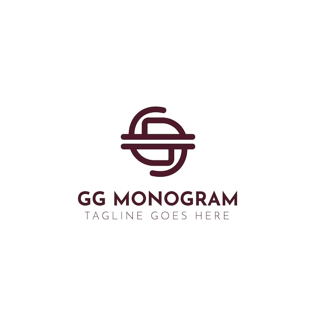 Plantilla de logotipo de gg de diseño plano