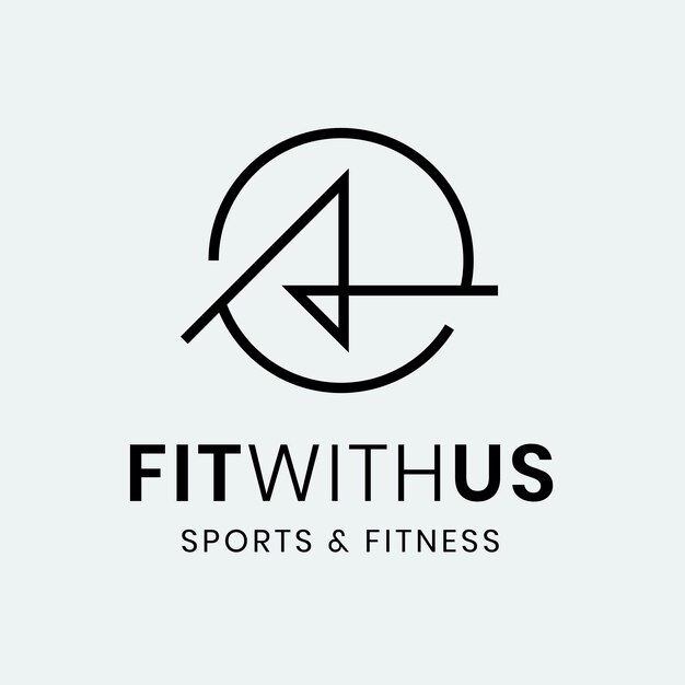 Plantilla de logotipo de gimnasio fitness, ilustración abstracta en vector de diseño minimalista