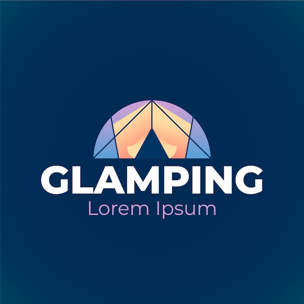 Plantilla de logotipo glamping degradado