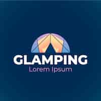 Vector gratuito plantilla de logotipo glamping degradado