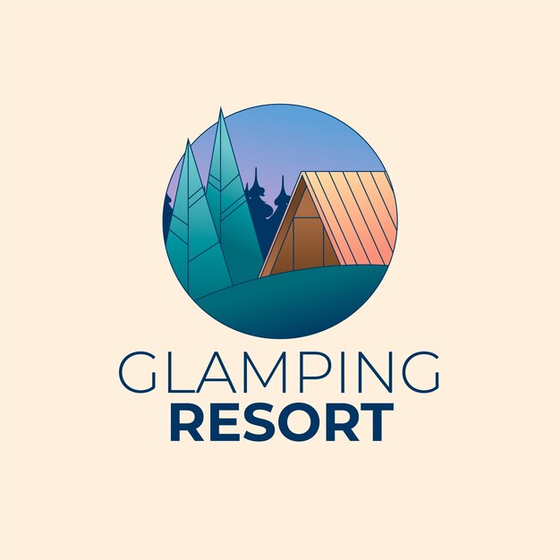 Plantilla de logotipo glamping degradado