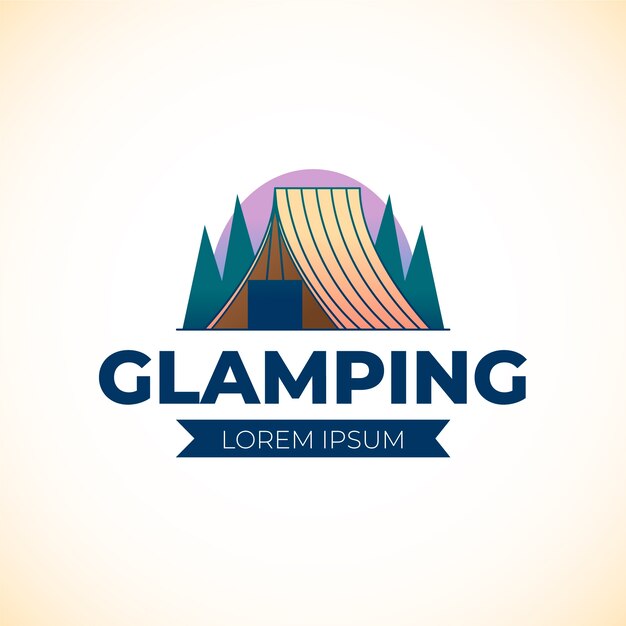 Plantilla de logotipo glamping degradado
