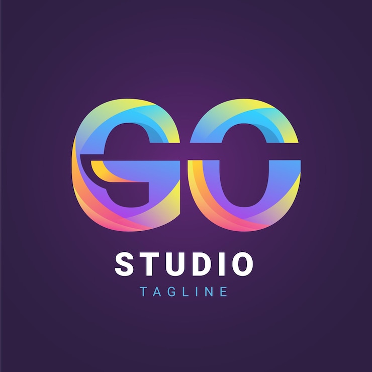 Vector gratuito plantilla de logotipo de go de color degradado