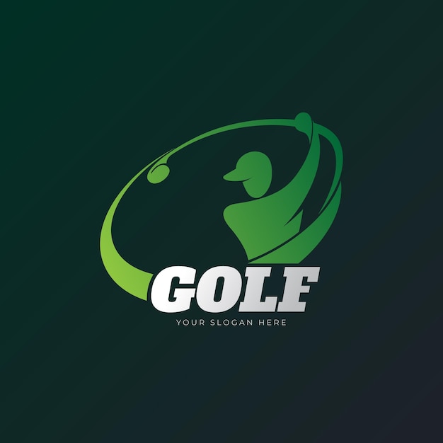 Plantilla de logotipo de golf degradado