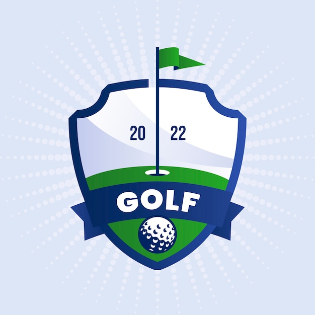 Plantilla de logotipo de golf degradado
