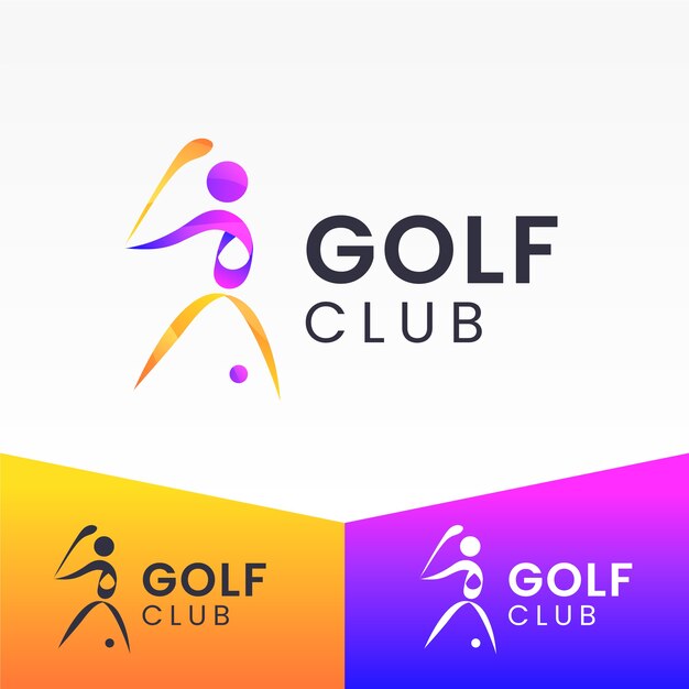 Plantilla de logotipo de golf degradado