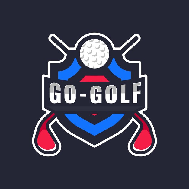 Plantilla de logotipo de golf dibujado a mano