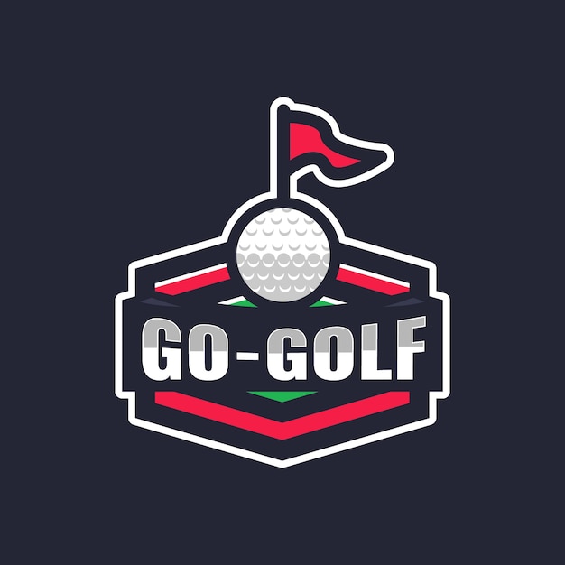 Plantilla de logotipo de golf dibujado a mano