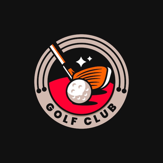 Plantilla de logotipo de golf de diseño plano