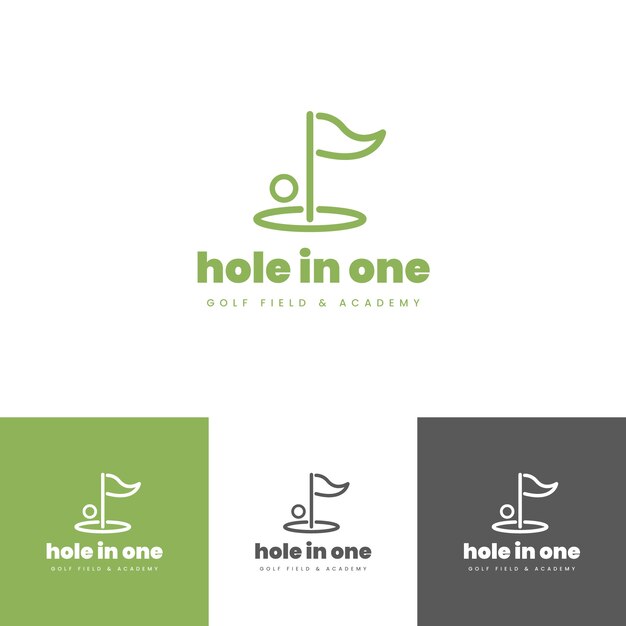 Plantilla de logotipo de golf de diseño plano