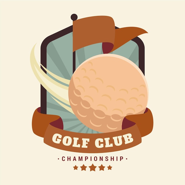 Vector gratuito plantilla de logotipo de golf vintage detallada