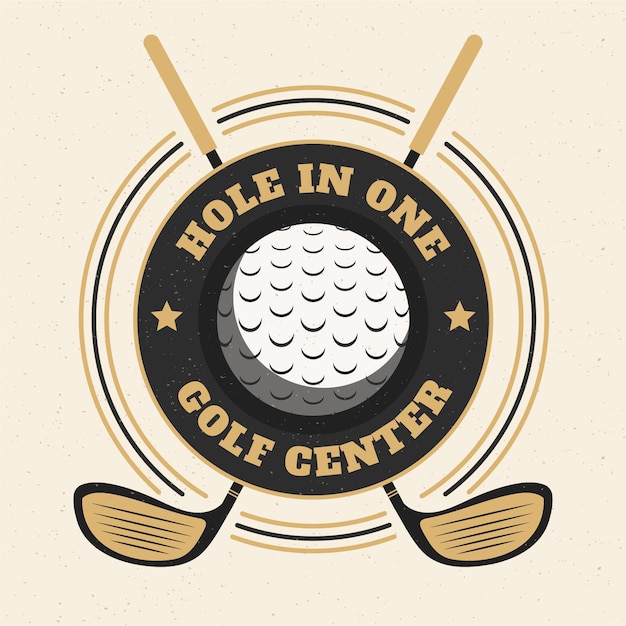 Vector gratuito plantilla de logotipo de golf vintage detallada