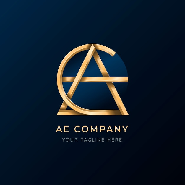 Plantilla del logotipo de gradiente ae