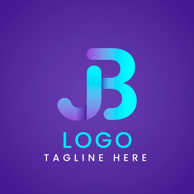 plantilla de logotipo de gradiente bj