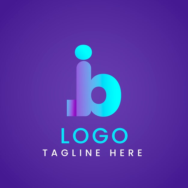 plantilla de logotipo de gradiente bj