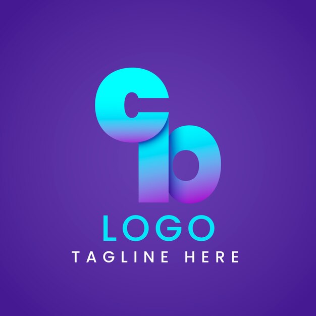 plantilla del logotipo de gradiente cb