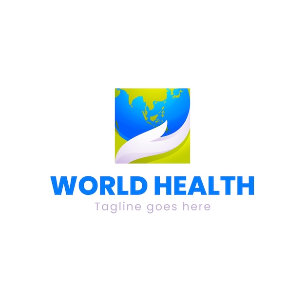 Vector gratuito plantilla de logotipo de gradiente para la concienciación del día mundial de la salud