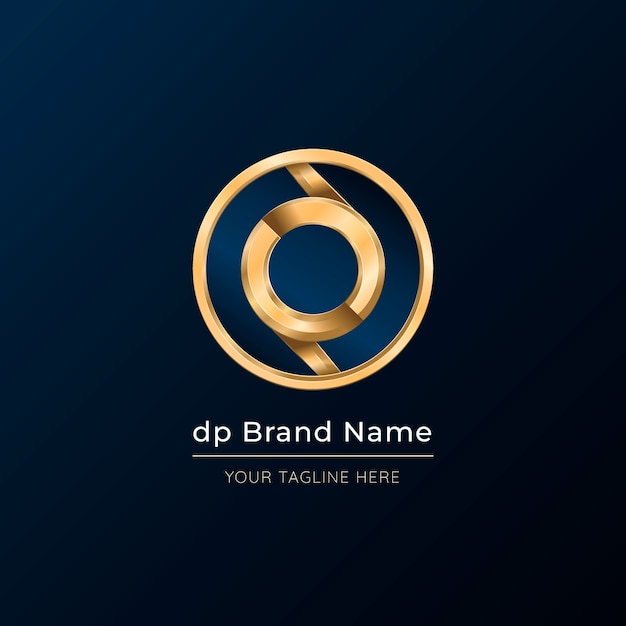 plantilla de logotipo de gradiente dp