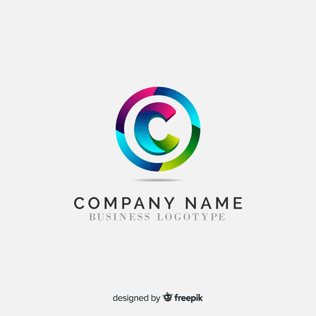 plantilla de logotipo de gradiente con forma abstracta