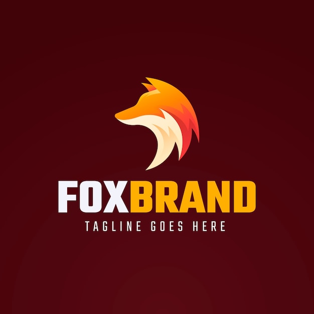 Plantilla de logotipo gradiente fox